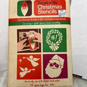 Double Glo Christmas Stencils 25 Designs For Mirrors & Windows Spray Display